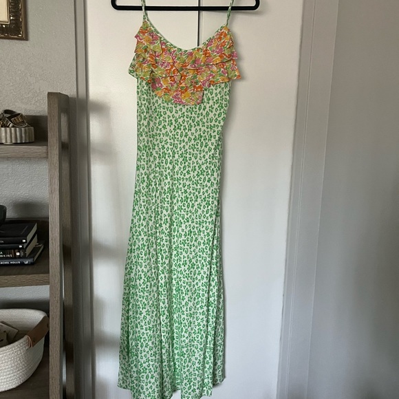 RIXO by Target Green Leopard/Floral Midi Dress - Picture 3 of 6